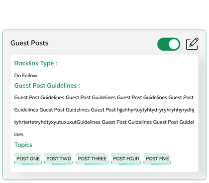 An image showing the free guest posting opportunities available on Lazybacklinker from verified linkreators and seos.