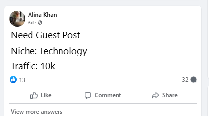 Searches for guest post-related pages
